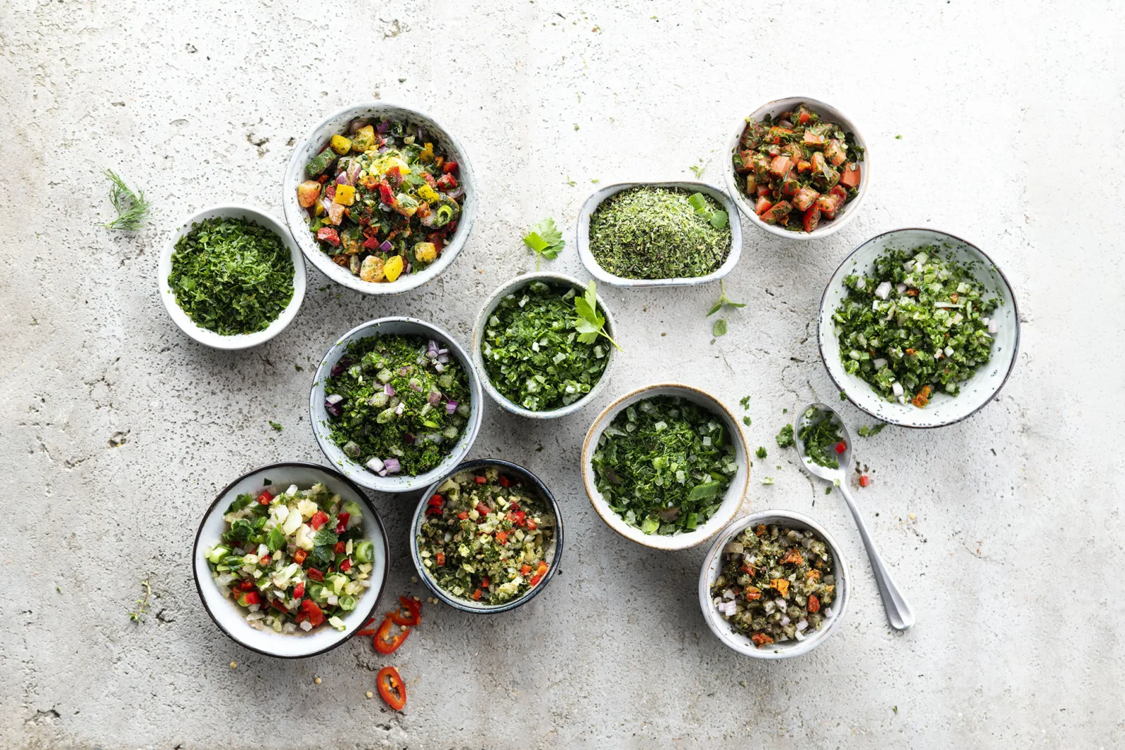 Herbes i condiments Ardo en bols petits